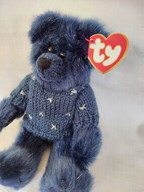 Ty Beanie Babies ORION 1993  Blue Bear With Handmade Sweater and Stars 